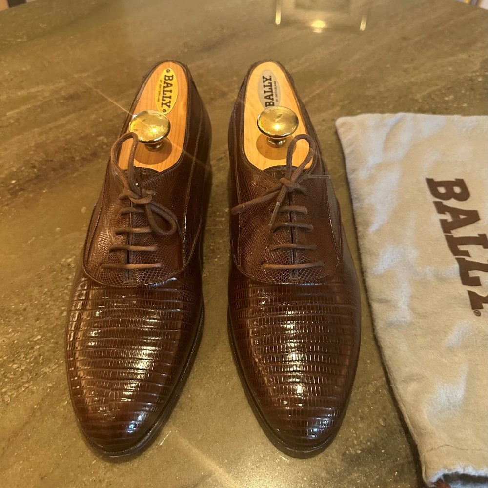 BALLY Genuine Lizard Lace up Oxfords - 9.5 Medium